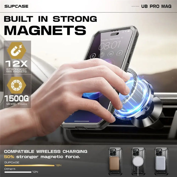 Supcase UB Pro Mag MagSafe Case for iPhone 16 Pro - Black - Cell phone cases and covers<<<HurtelXML
