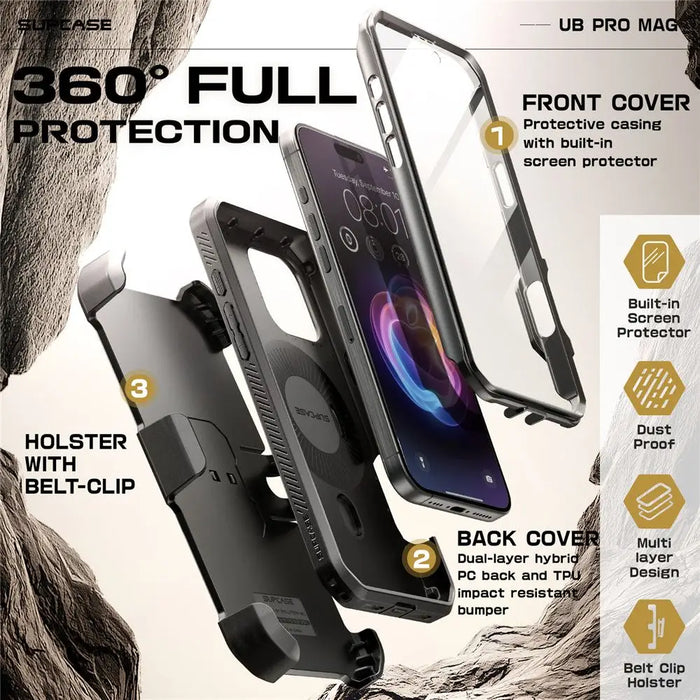 Supcase UB Pro Mag MagSafe Case for iPhone 16 Pro Max - Black - Cell phone cases and covers<<<HurtelXML