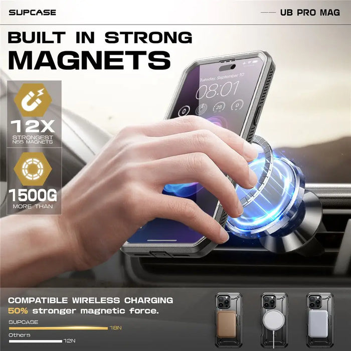 Supcase UB Pro Mag MagSafe Case for iPhone 16 Pro Max - Black - Cell phone cases and covers<<<HurtelXML