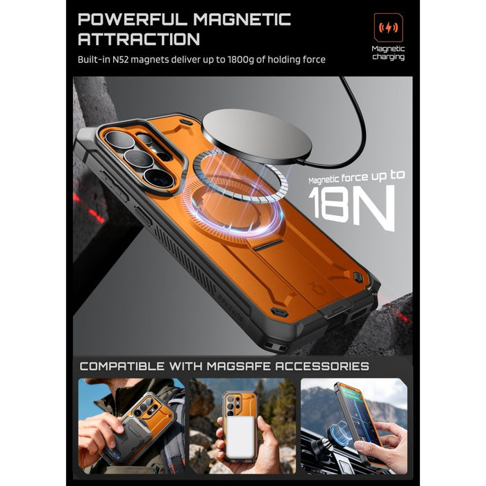 Supcase Unicorn Beetle Pro Mag MagSafe 2-set Case for Samsung Galaxy S26 Ultra - Black and Orange