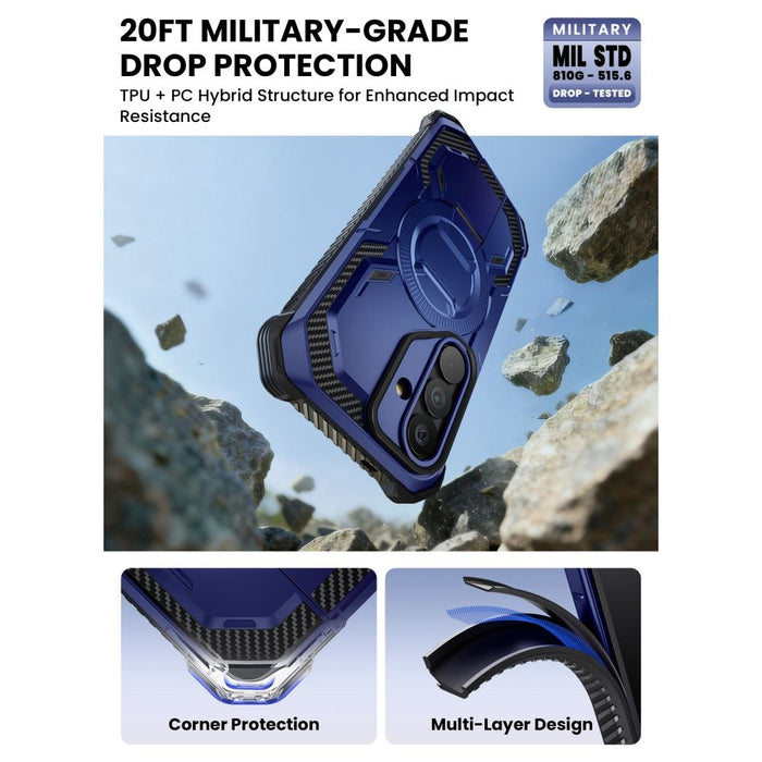 Supcase ArmorBox Mag MagSafe Case for Samsung Galaxy S26 - Navy Blue and Black