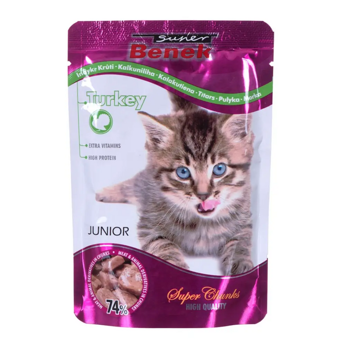 SUPER BENEK Junior Turkey - wet cat food - 100 g - Wet foodDLK-KAM<<<For the catDLK<<<ActionPL