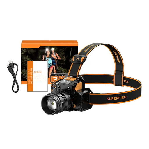 Superfire HL58 headlamp flashlight 350 lm USB 3 modes 200m - Head flashlights<<<Flashlights<<<Outdoor<<<InnproXML