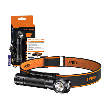 Superfire TH04 2-in-1 headlamp flashlight 600 lm USB-C 5 modes 150 m - Head