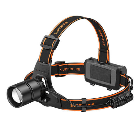 Superfire HL71 headlamp flashlight, 500 lm, USB, 5 modes
