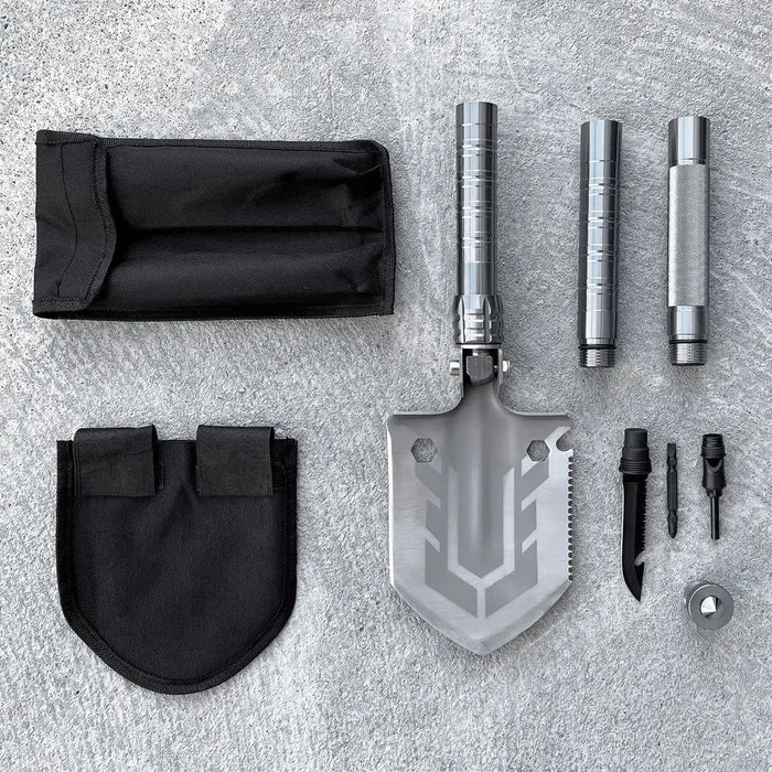 Survival shovel 10-in-1 folding shovel with knife screwdriver glass breaker - Others<<<HurtelXML
