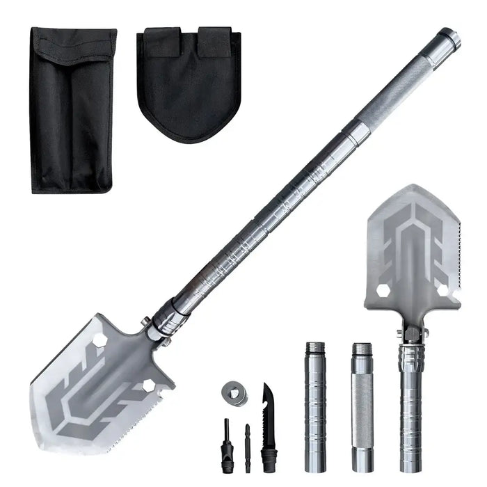 Survival shovel 10-in-1 folding shovel with knife screwdriver glass breaker - Others<<<HurtelXML