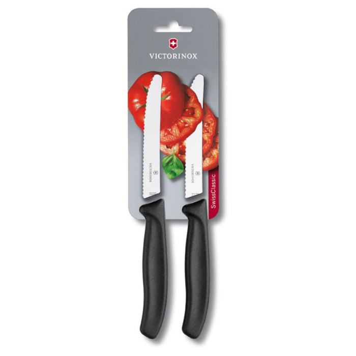TOMATO KNIFE SWISSCLASSIC 11CM BLACK CT