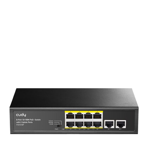Switch Cudy FS1010P 8 ports 10/100 PoE+ Switch 120W 2 x Uplink ports - Суичове - без контрол<<<Мрежово