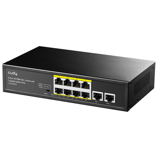 Switch Cudy FS1010PG 8 ports 10/100 PoE+ Switch 120W 2 x Uplink ports 10/100/1000 - Суичове - без контрол<<<Мрежово
