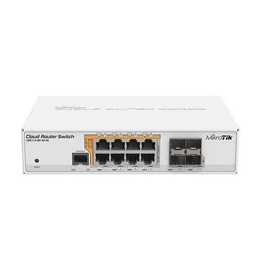 Switch MikroTik CRS112-8P-4S-IN 8 x Gigabit Ethernet ports 10/100/1000Mbps 4 x SFP - Суичове - с контрол<<<Мрежово