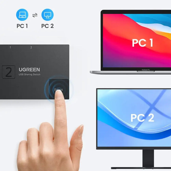 Switch USB 3.0 bidirectional switch Ugreen CM618 - black - KVM switches<<<HurtelXML