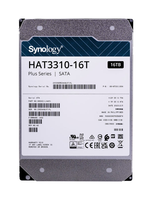 Hard disk SYNOLOGY HAT3310 NAS 16TB Plus Series SATA 3.5"