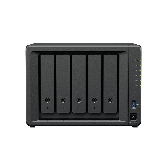 Network storage Synology NAS DS1525+, for 5 drives, AMD Ryzen V1500B, 8GB DDR4 SODIMM