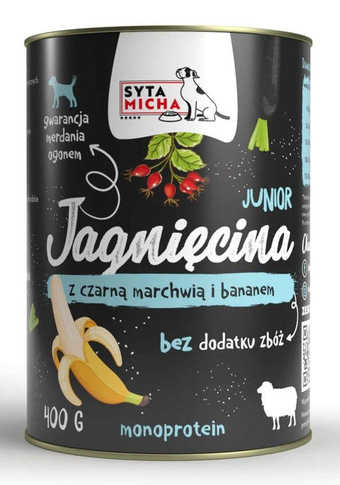 SYTA MICHA Junior Lamb with black carrot and banana - wet dog food - 400g