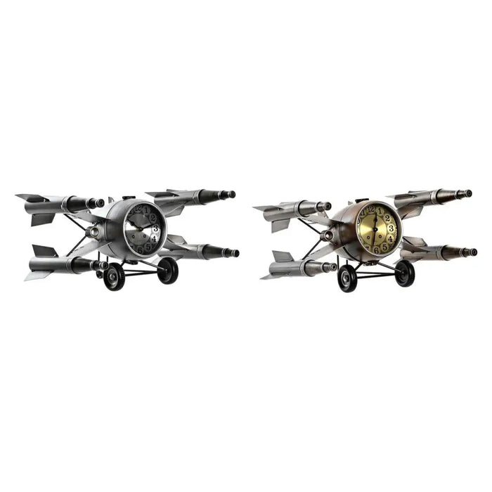 Table clock DKD Home Decor Golden Silver Spaceship Loft (2 Units) - Декорация и Осветление<<<Дом
