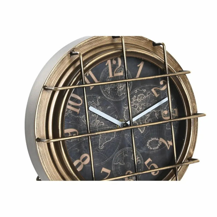 Table clock DKD Home Decor White Black Golden Silver World Map (2 Units) - Декорация и Осветление<<<Дом