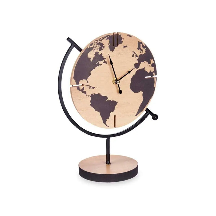 Table clock Gift Decor Black Wood World Map (6 Units) - Декорация и Осветление<<<Дом Градина<<<BigBuy&&&Стенни