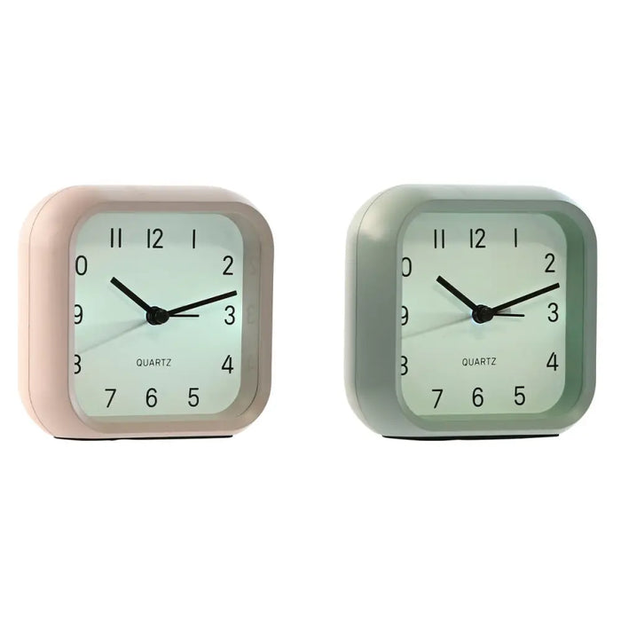 Table clock Home ESPRIT Pink Mint (2 Units) - Декорация и Осветление<<<Дом Градина<<<BigBuy&&&Стенни часовници и