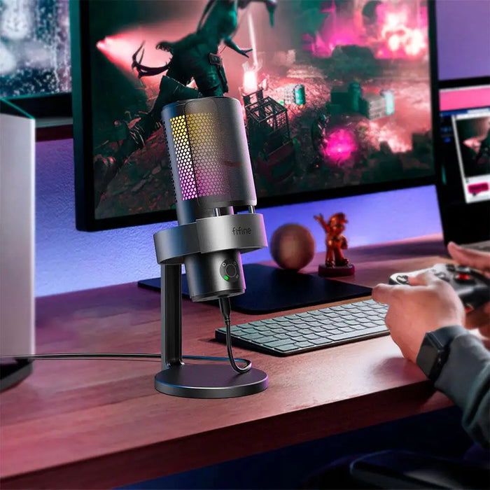 Table Microphone FIFINE A9 RGB 4 Polar Patterns- Black - Микрофони<<<Компютърна периферия<<<ValiAPI