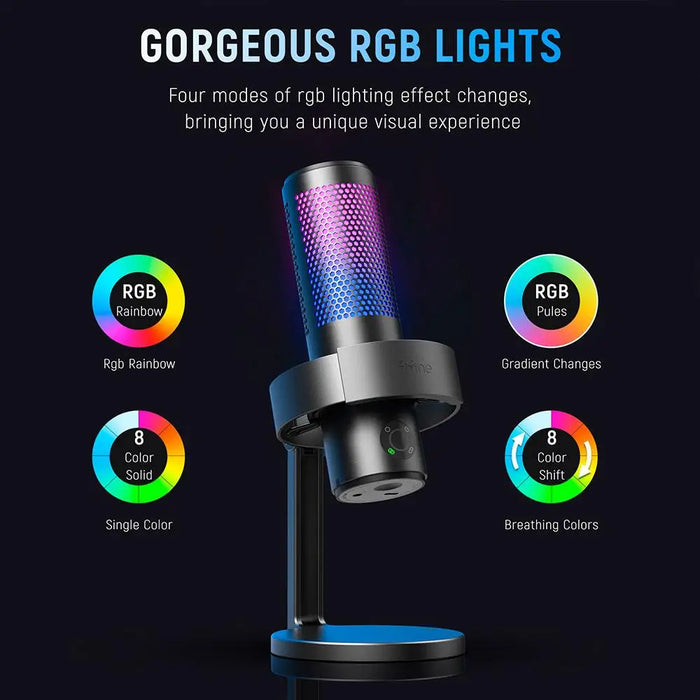 Table Microphone FIFINE A9 RGB 4 Polar Patterns- Black - Микрофони<<<Компютърна периферия<<<ValiAPI