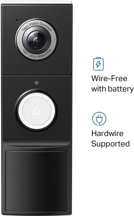 TP-Link Smart Video Doorbell Tapo 235 Kit, Wireless, 2K 5MP, IP65, Black EU