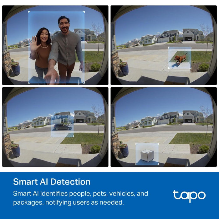 TP-Link Smart Video Doorbell Tapo 235 Kit, Wireless, 2K 5MP, IP65, Black EU