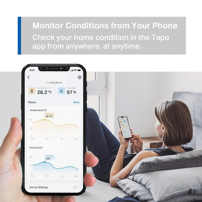 TP-Link Smart Temperature & Humidity Monitor T315, White EU