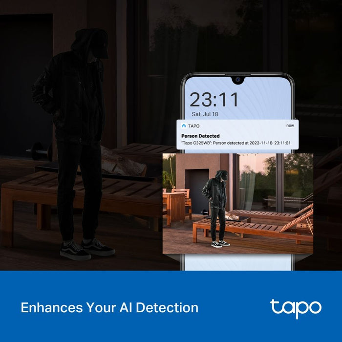 TP-LINK Camera Tapo C325WB Wi-Fi Outdoor Security 2K QHD, White EU
