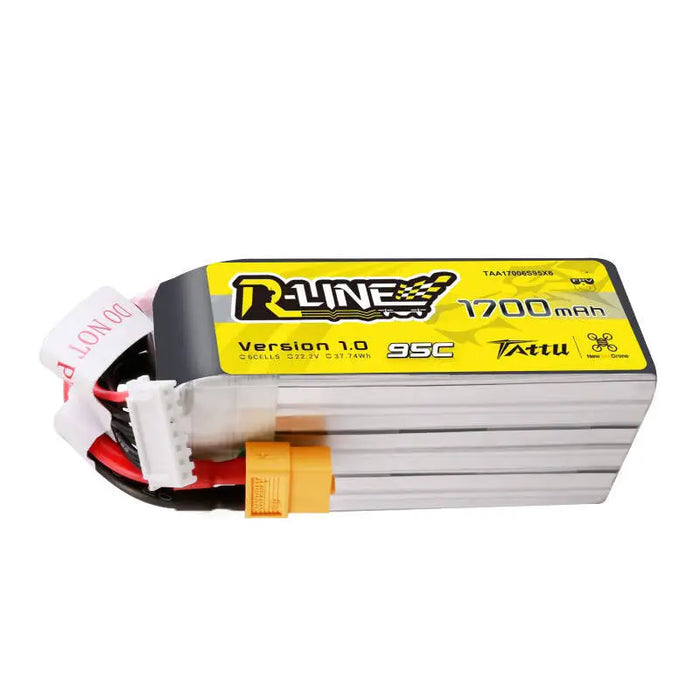 Tattu R-Line 22.2V 1700mAh 6S 95C Lipo Battery with XT60 Plug - Lithium and NiMH<<<Batteries<<<RC models<<<InnproXML