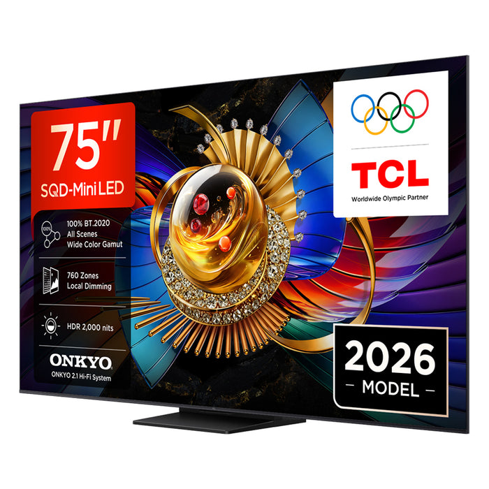 TV TCL 75Q7D, 75"(189 cm), SQD-Mini LED, 4K Ultra HD, Smart TV, Google TV