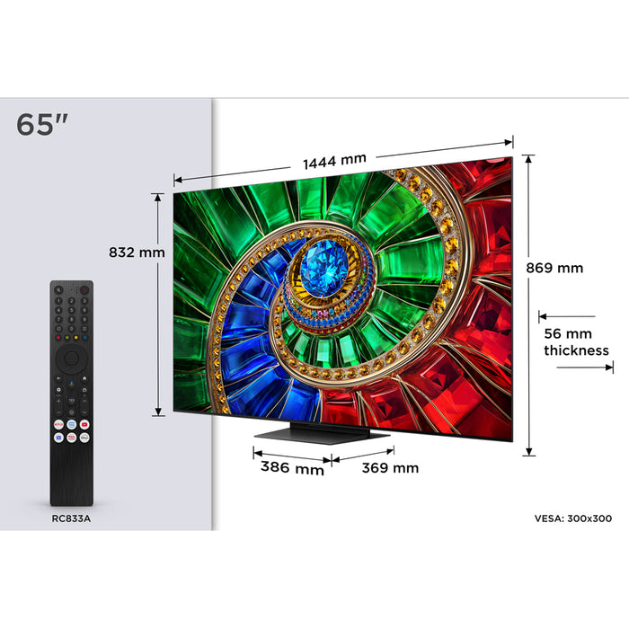 TV TCL 65RM7L 4K ULTRA HD RGB-Mini LED SMART TV, 65.0 ", 164.0 cm