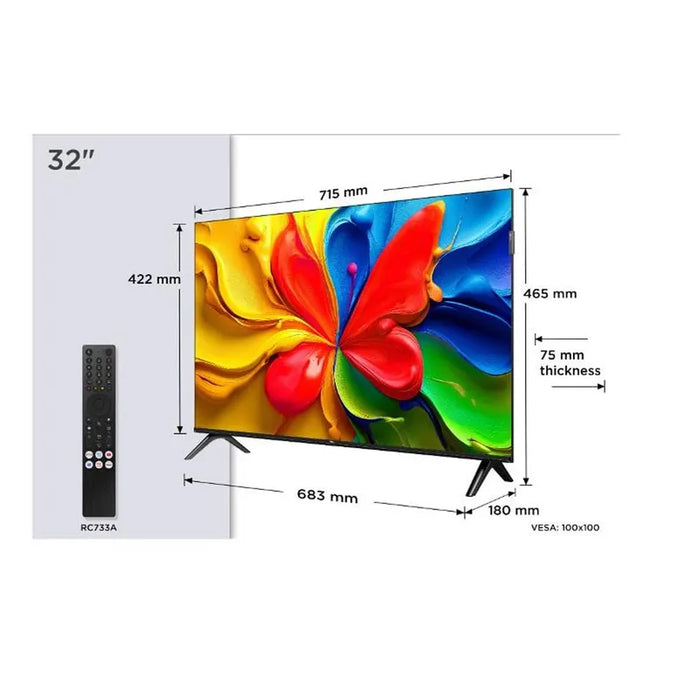 TCL 32inch HD QLED Google TV 32S4K Audio 2x8w