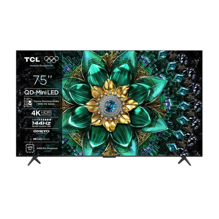 TV TCL 75Q6C, 75"(189 cm), QD-Mini LED, 4K Ultra HD, Smart TV, Google TV