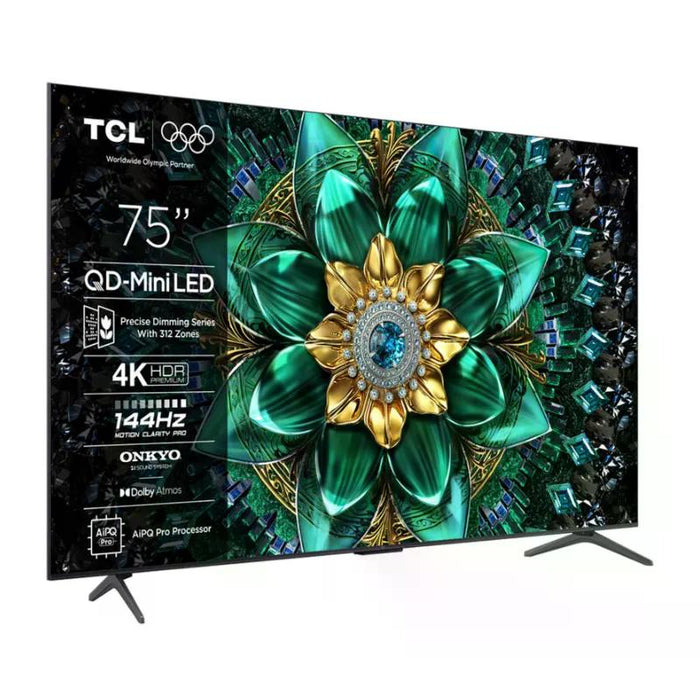 TV TCL 75Q6C, 75"(189 cm), QD-Mini LED, 4K Ultra HD, Smart TV, Google TV
