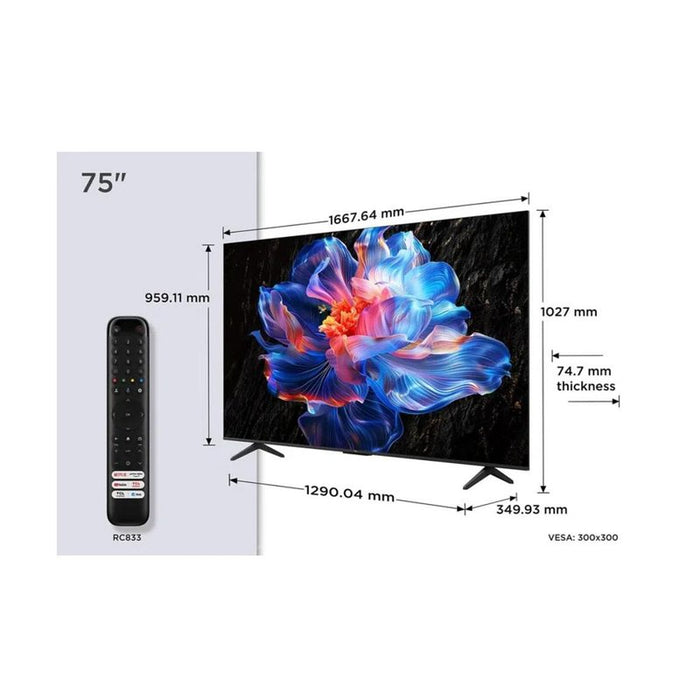 TV TCL 75V6C, 189 cm, 3840x2160 UHD-4K, 75 inch, Android, LED, Smart TV