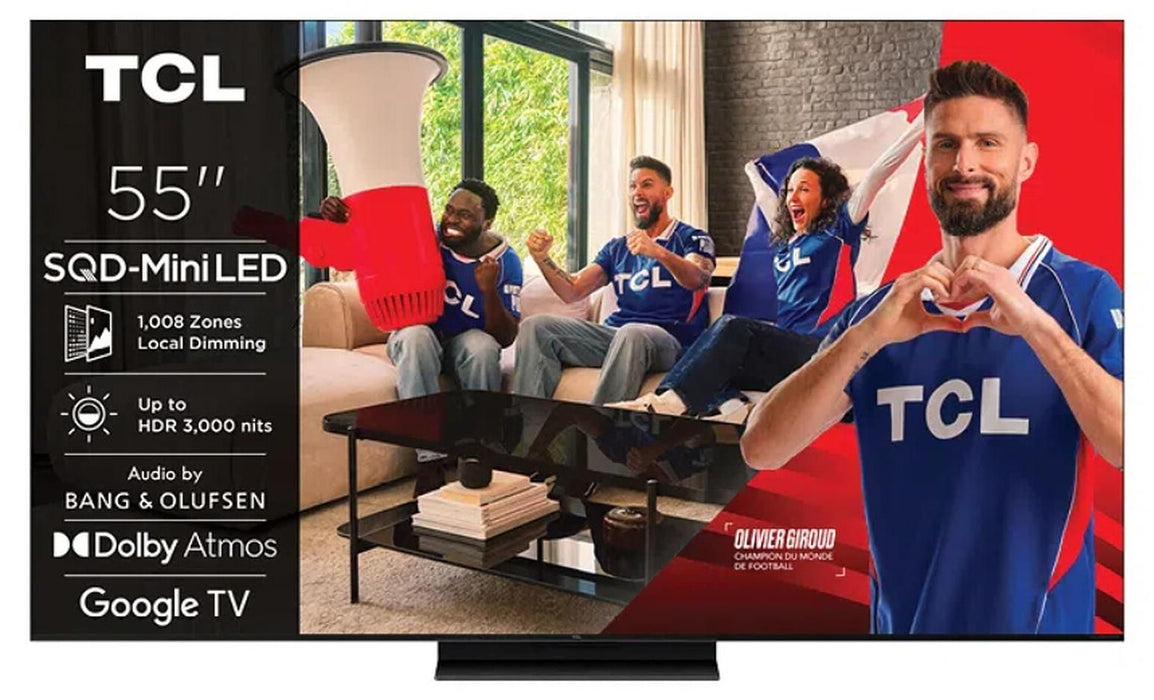 TV TCL 55C8L 4K ULTRA HD SQD-Mini LED SMART TV, GOOGLE TV, 55.0 ", 139.0 cm