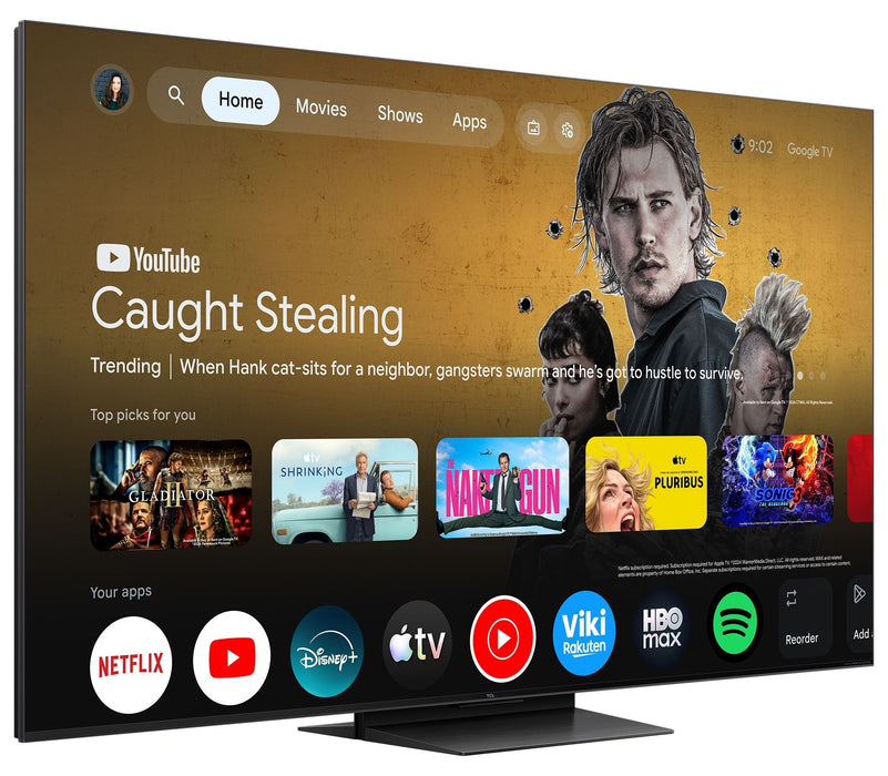 TV TCL 55C8L 4K ULTRA HD SQD-Mini LED SMART TV, GOOGLE TV, 55.0 ", 139.0 cm