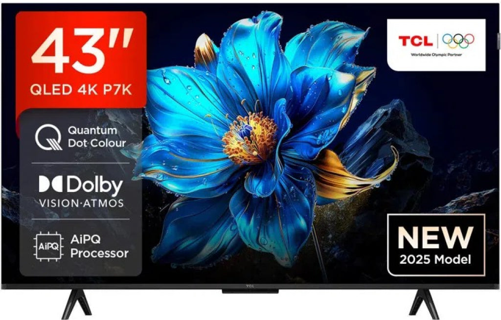 TV TCL QLED 43P7K, 43" 4K Ultra HD, Smart TV 2025