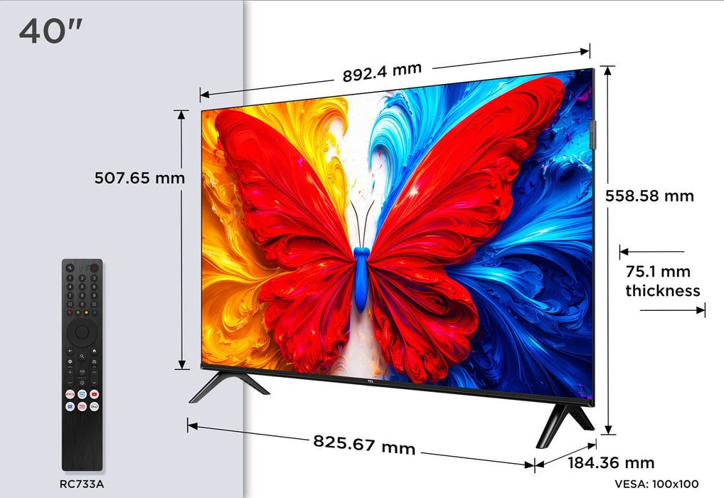 TV TCL 40S5L, 100 cm, 1920x1080 FULL HD, 40 inch, Android, QLED