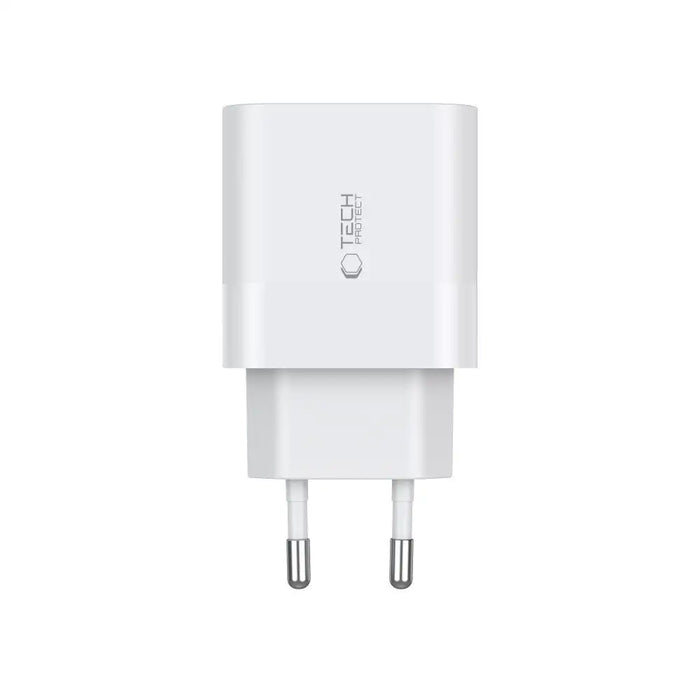 Tech-Protect C20W charger 2x USB-C PD 20W - white - Cell phone USB charger<<<HurtelXML
