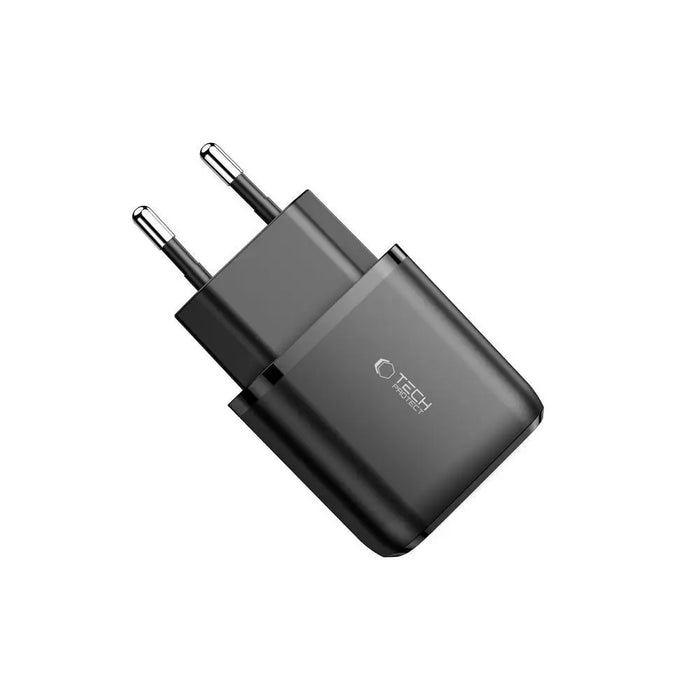 Tech-Protect C20W Charger USB-C PD 20W / USB-A QC 3.0 - Black - Cell phone USB charger<<<HurtelXML