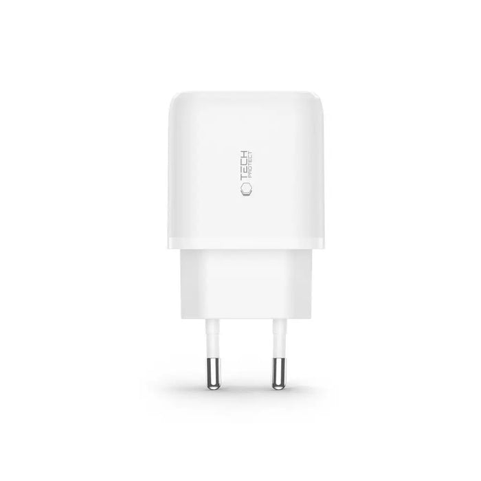 Tech-Protect C20W USB-C PD 20W / USB-A QC 3.0 Charger with USB-C / Lightning Cable - White - Cell phone USB