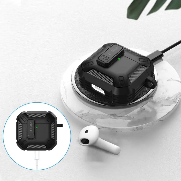 Tech-Protect Carbonox Case for AirPods 4 - Black - Cell phone cases and covers<<<HurtelXML
