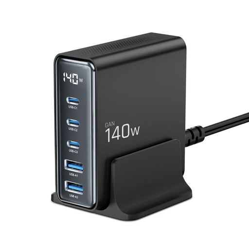 Tech-Protect DC140W-GAN 5-PORT PD140W/QC3.0 Charging Station - Black - Cell phone USB charger<<<HurtelXML