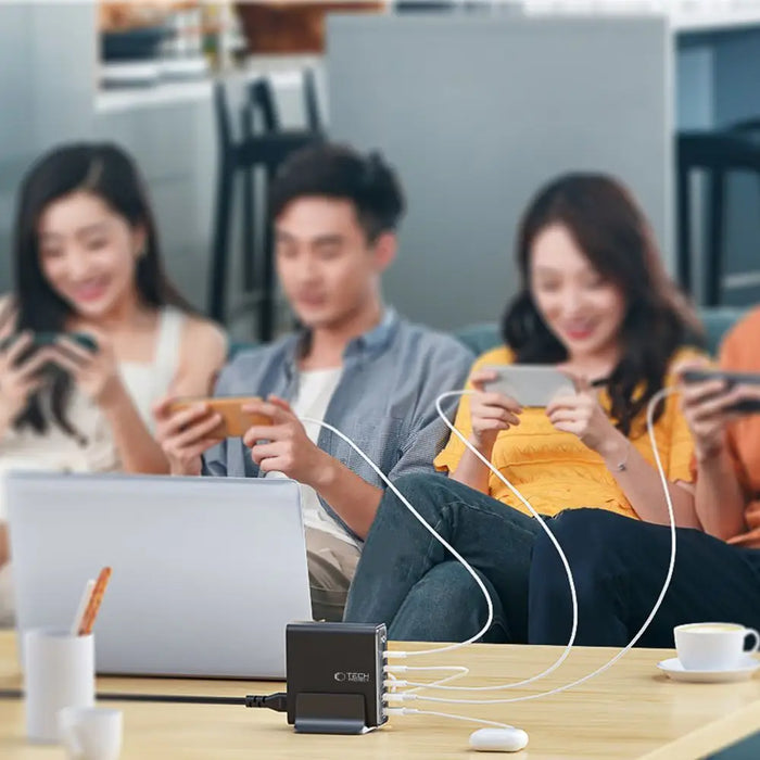Tech-Protect DC140W-GAN 5-PORT PD140W/QC3.0 Charging Station - Black - Cell phone USB charger<<<HurtelXML