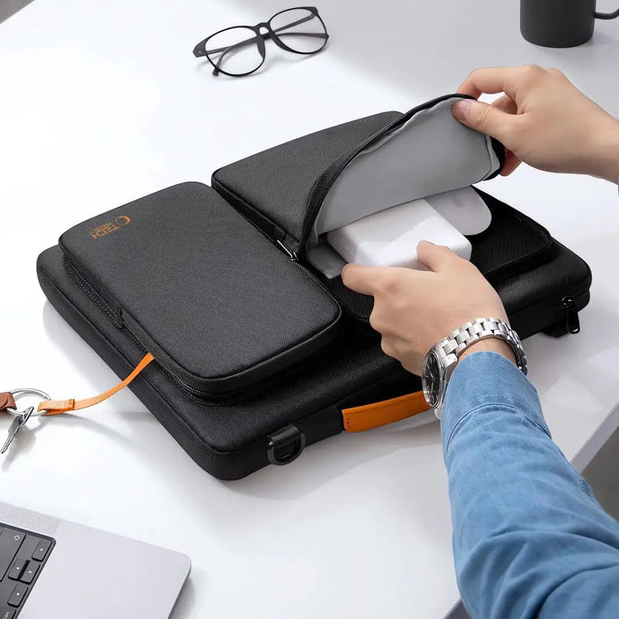 Tech-Protect Defender Bag for Laptop 13-14 - Black and Orange - Laptop bags<<<HurtelXML