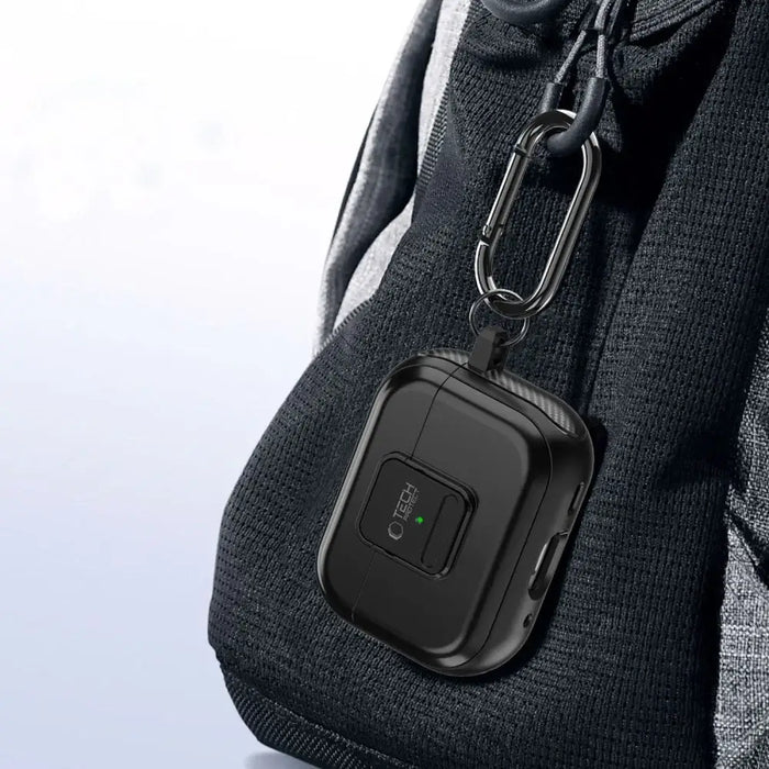 Tech-Protect Defender Hook MagSafe Case with Carabiner for Apple AirPods Pro 1 / 2 - Black - Cell phone cases