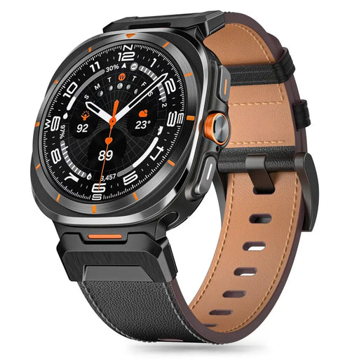 Tech-Protect Delta Pro Leather Strap for Samsung Galaxy Watch Ultra (47mm) - Black - Other cell phone