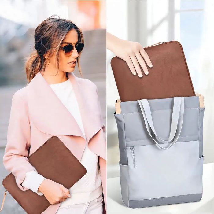 Tech-Protect Fleece Laptop Bag 13-14 - Brown - Laptop bags<<<HurtelXML